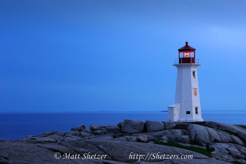 Peggys Point Light at Civil Twilight