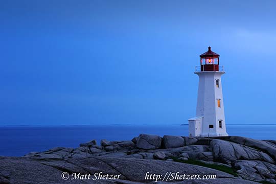 Peggys Point Light at Civil Twilight