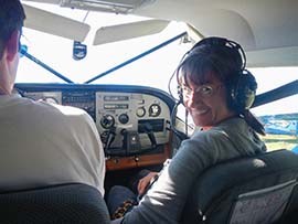 Lin ready for take-off enroute to Lake Clark, Alaska.