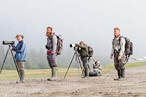 2013 Photography Workshop photographing the bears.  Iain, Barret, Lin, Brian and Matt.  Photo Credit- Bill McRoberts 