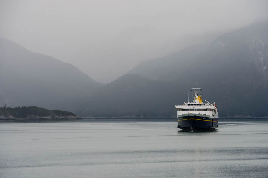 The guests arriving on the Alaska Marine Highway Ferry