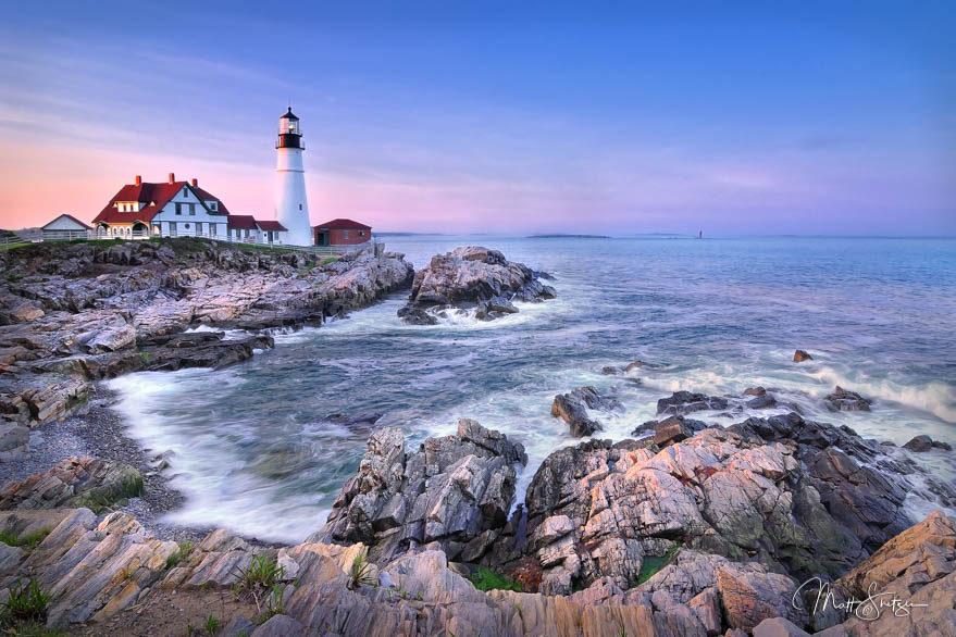 Portland Head Light With Breaking Waves