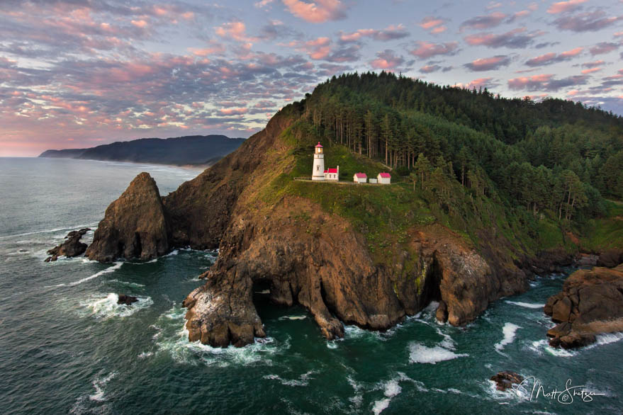 Heceta Head Light At Sunset