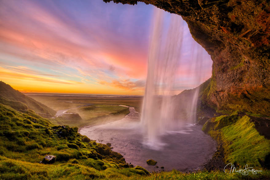 Seljalandsfoss At Sunset In Iceland