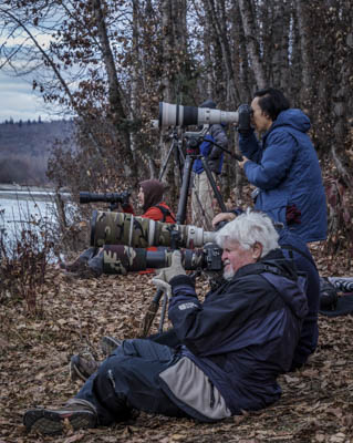 John, Sam and Larry getting into position for those in-flight eagle shots