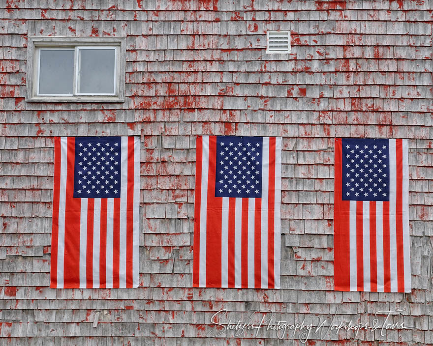 American Flags in Lubec Maine