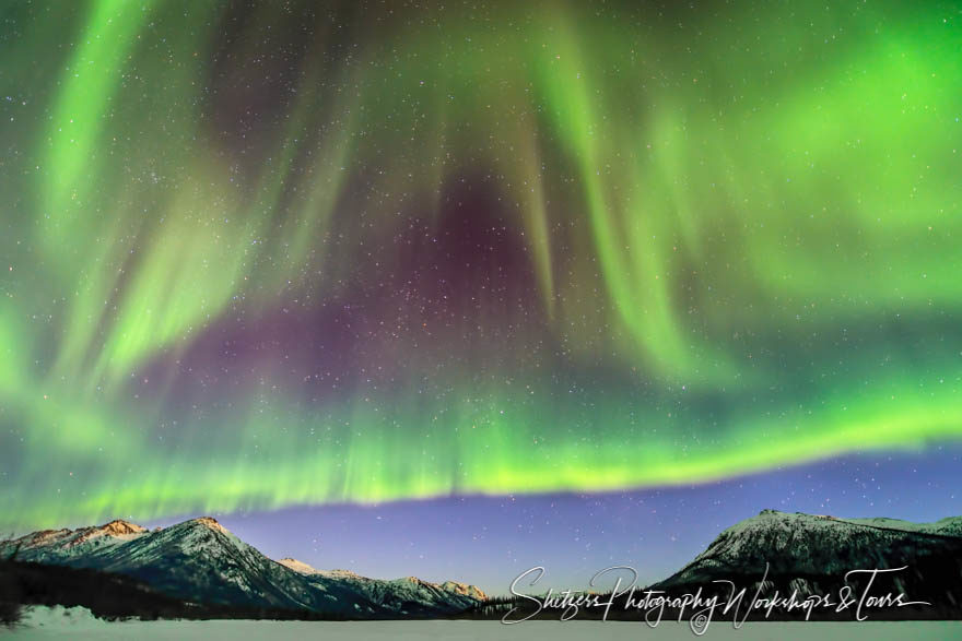 Aurora Borealis forms curtain pattern over Wiseman Alaska