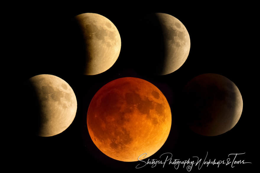 Blood moon during full lunar eclipse