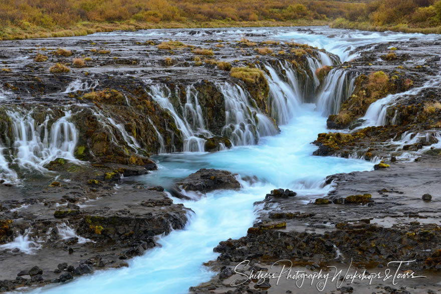 Blue waterfall of Iceland