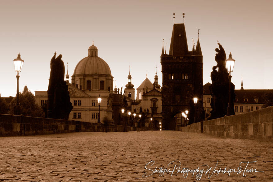 Civil Twilight on the Charles Bridge in Prague