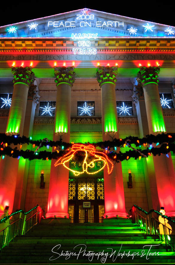 County Building with Christmas Lights