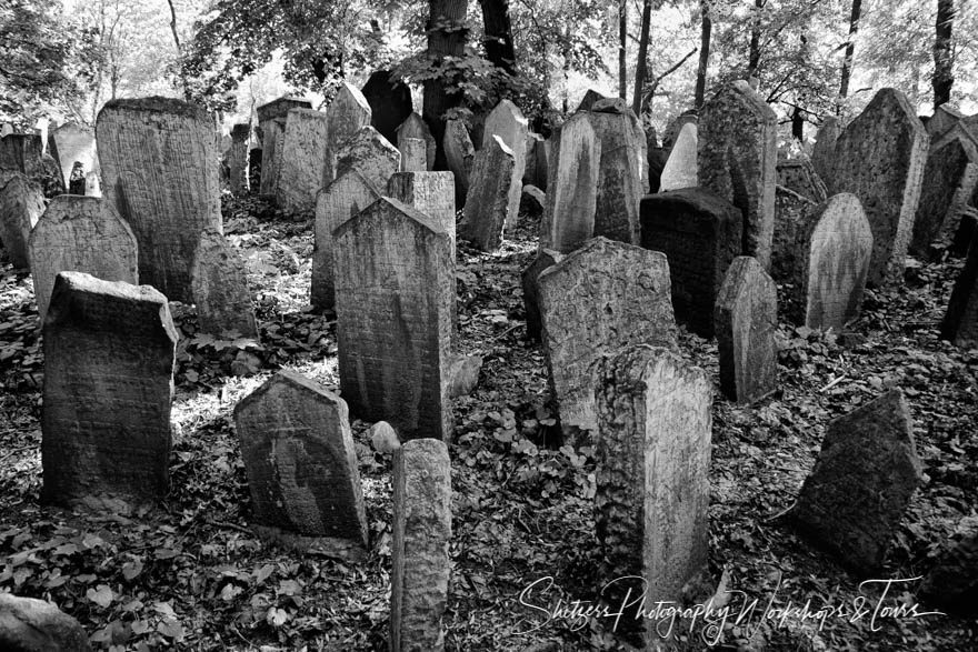 Dilapidated headstones at old Jewish cemetery