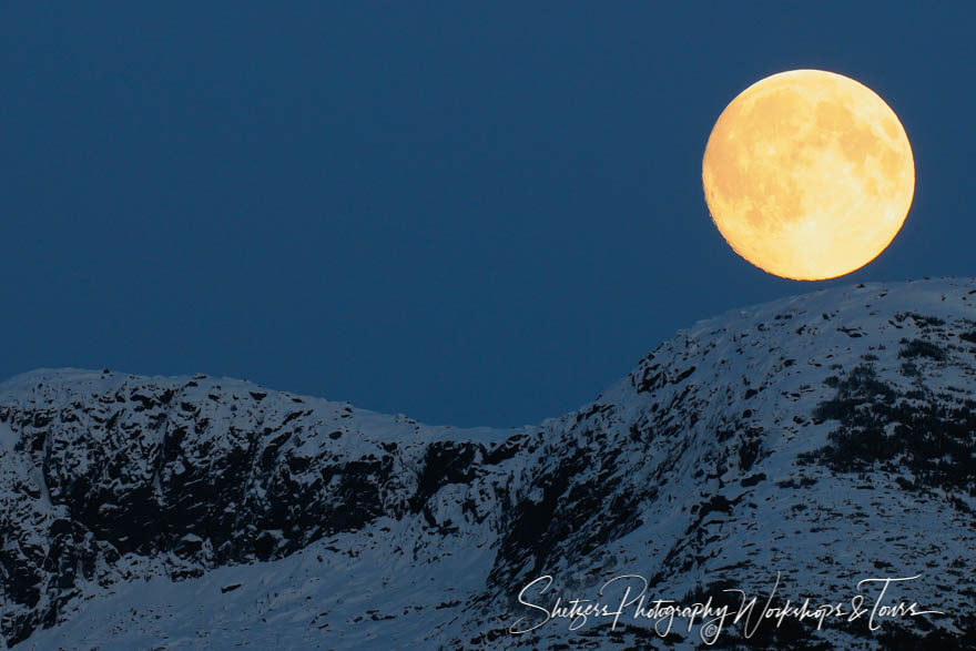 Full Harvest Moon over Alaska