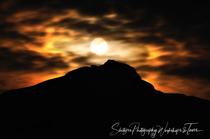 Full Harvest Moon over Haines Alaska