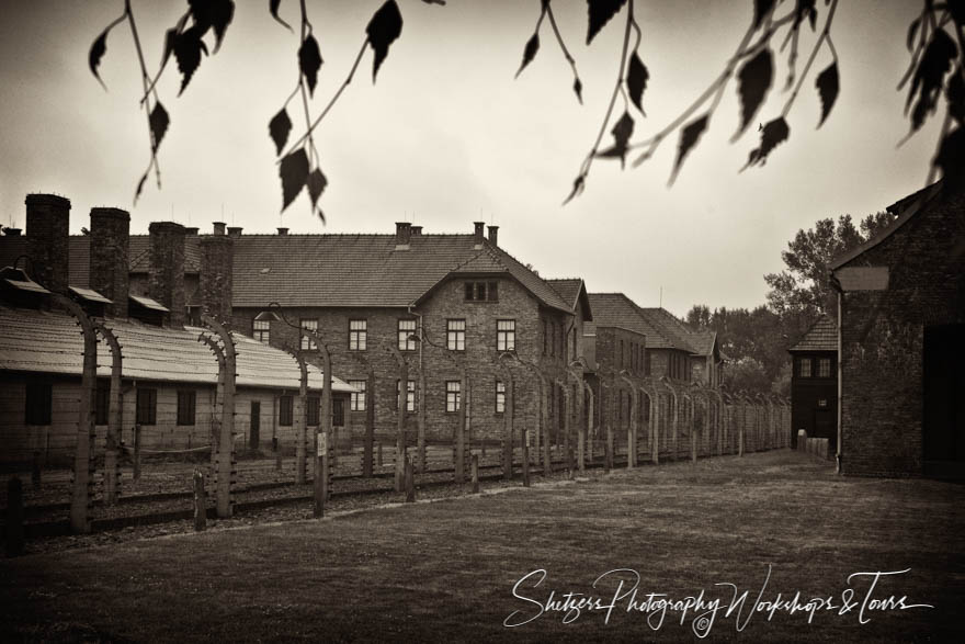 Grey skies at Nazi Auschwitz concentration camp 20060730 093030