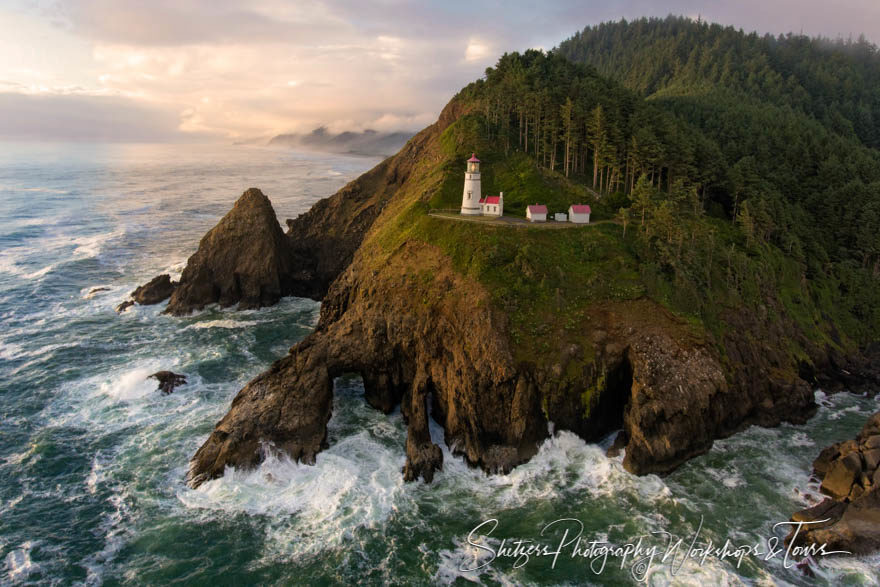 Heceta Head light aerial image