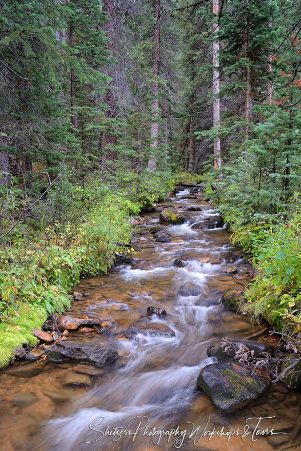 Image of silky water flowing down creek