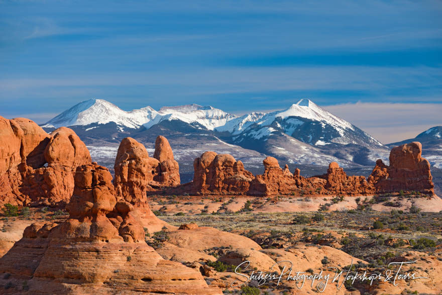 La Sal Mountains from Arches National Park