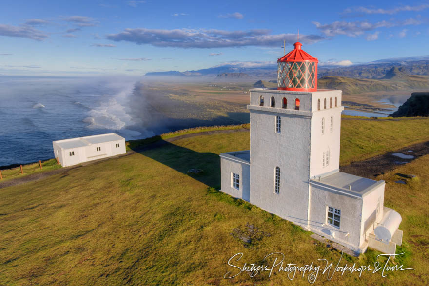 Lighthouse Picture of Dyrhólaey in Iceland  by drone