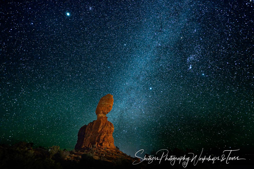 Milky Way over Balanced Rock in Arches National Park 20150212 221050