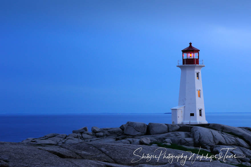 Peggys Point Light at Civil Twilight 20110611 202903