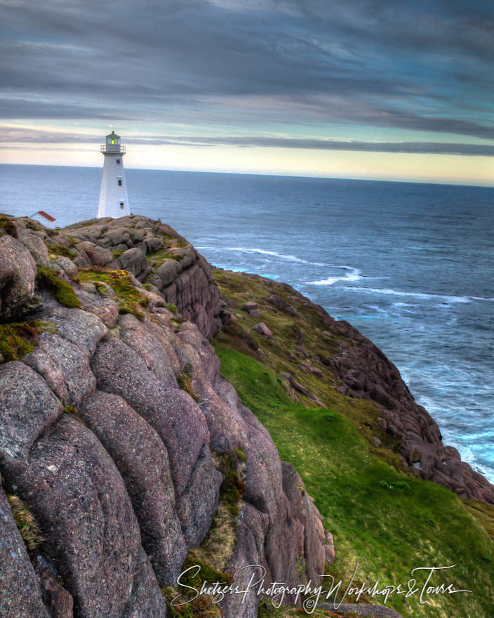 Setting Sun over Cape Spear Lighthouse Newfoundland