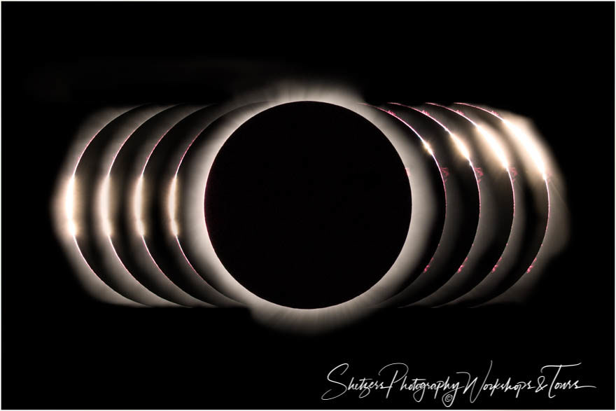 Solar Eclipse composite with totality and diamond rings
