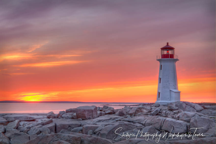 Sunset Over Ocean at Peggys Cove Canada