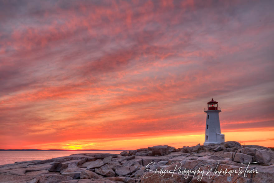 Sunset behind Peggys Point Lighthouse in Nova Scotia 20110611 200509