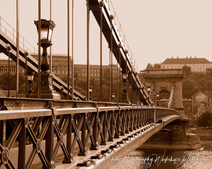Suspension Bridge over the river Danube in Budapest