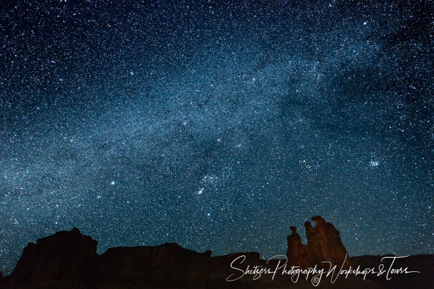 Three Gossips at night with the Milky Way 20150213 231256