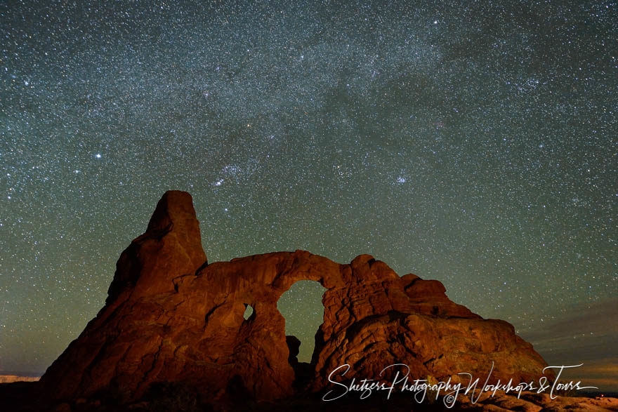 Turret Arch by night in Arches National Park