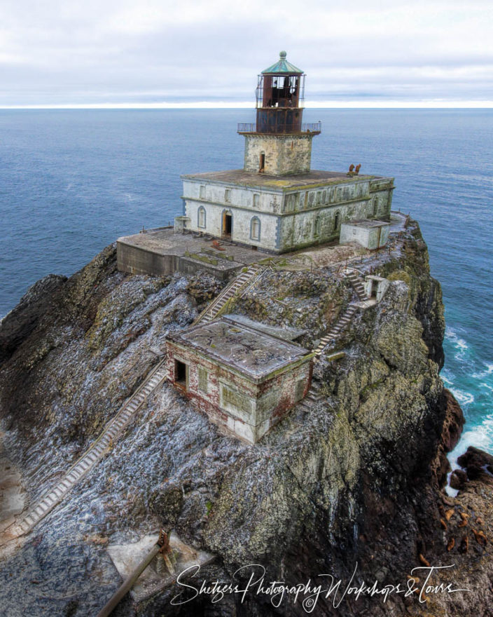 Tillamook Rock Light known as Terrible Tilly, was abandoned many years ago off the Oregon coast. Due to its remoteness, is a great location for photograph and fly drones.