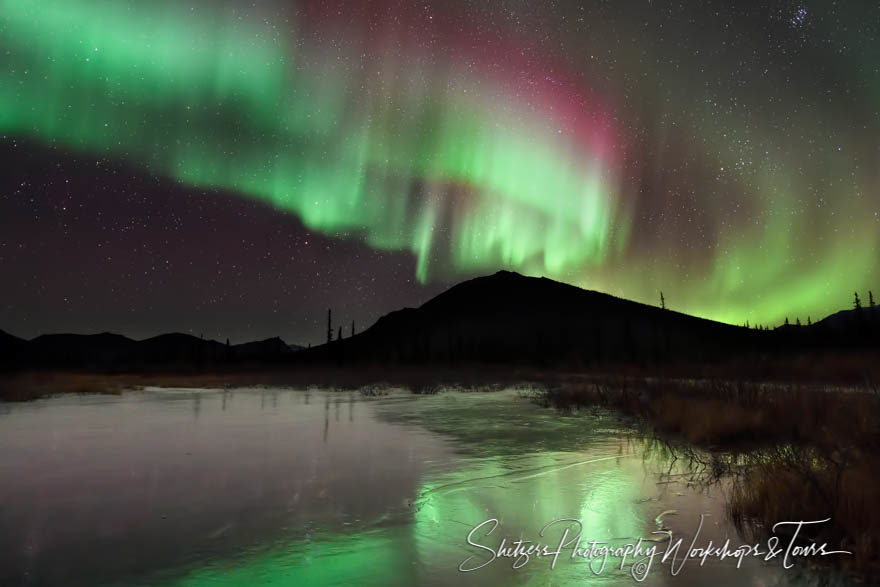 Northern Lights reflecting off the Beaver pond