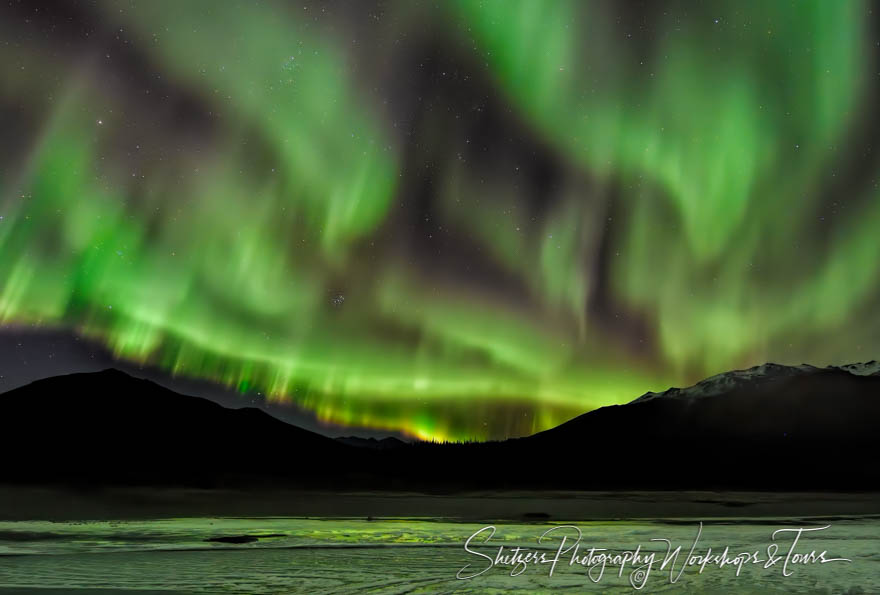 Green Aurora Borealis in Alaska