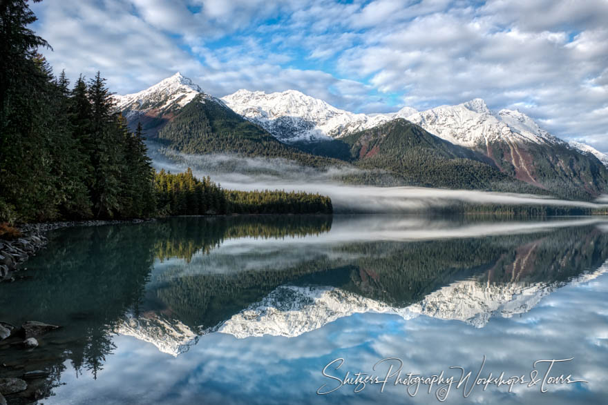 Alaskan Mountains Reflected In Chilkoot Lake