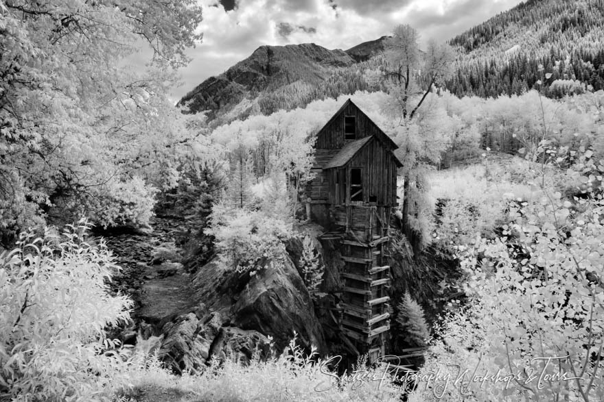 Black and White Photo of the Historic Crystal Mill