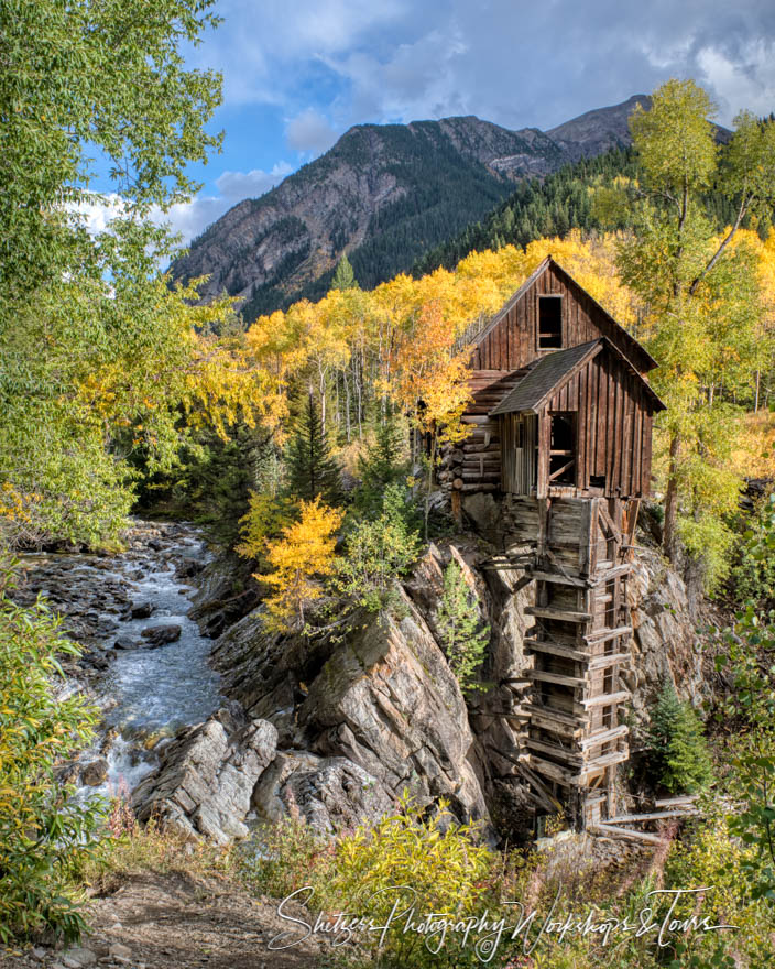 Crystal Mill Fall Colors Vertical Photo