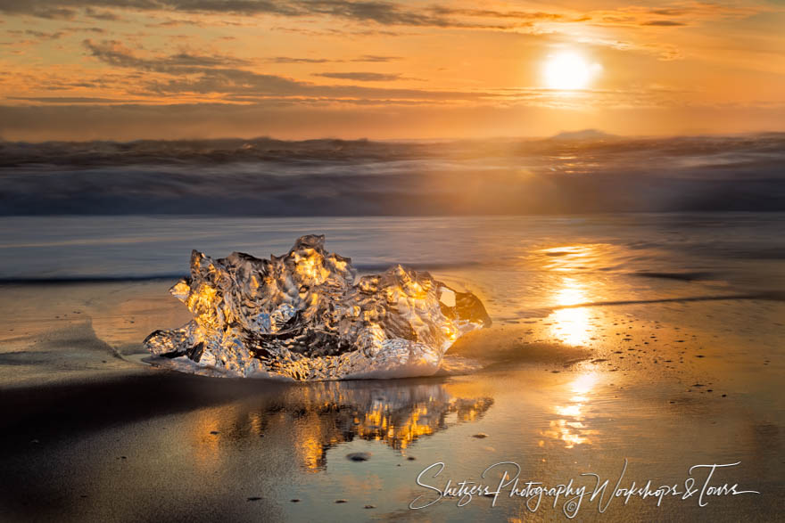 Iceland Diamond Beach at Sunset