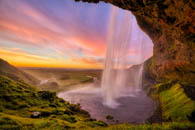 Seljalandsfoss At Sunset In Iceland