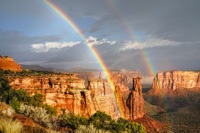 Double Rainbow Over Colorado National Monument