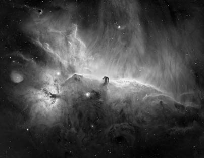 Horsehead Nebula in black and white