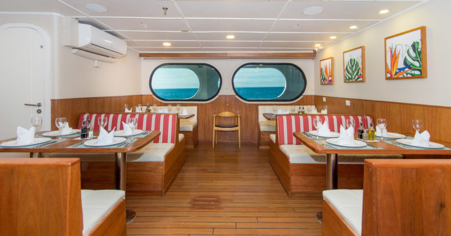 Dining Room on the 104 Yacht